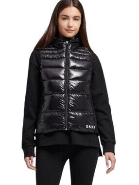 DKNY Wet Look Puffer Vest